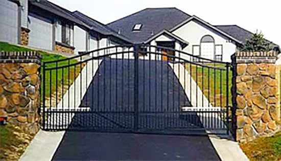 DiFranco Gate & Fence Company - Ornamental Iron Gates - Double Arched - Automatic Driveway Gate - Santa Rosa, CA