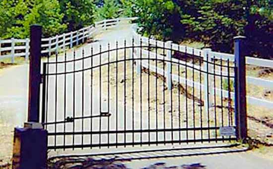 DiFranco Gate & Fence Company - Custom Ornamental Iron Driveway Gates - Double Arched - Automatic Driveway Gate with Spears - Sebastopol, CA