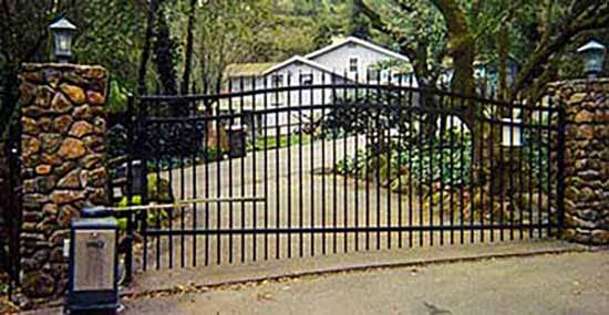 DiFranco Gate & Fence Company - Custom Ornamental Iron Driveway Gates - Double Arched - Automatic Driveway Gate with Spears - Cotati, CA