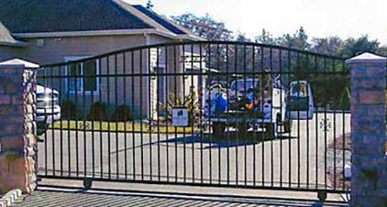 DiFranco Gate & Fence Company - Custom Ornamental Iron Driveway Gates - Simple Arched - Automatic Driveway Slider Gate - Rohnert Park, CA