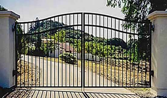 DiFranco Gate & Fence Company - Custom Ornamental Iron Driveway Gates - Double Arched - 2-Panel Driveway Gate - Sonoma, CA
